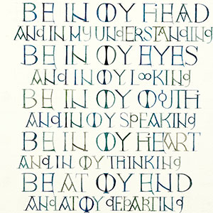 God Be In My Head - calligraphy detail
